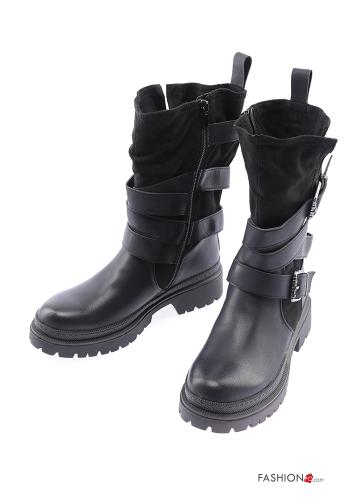  faux leather round-toe Ankle boots with zip