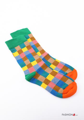  Vichy Muster Kurze Socken aus Baumwolle 