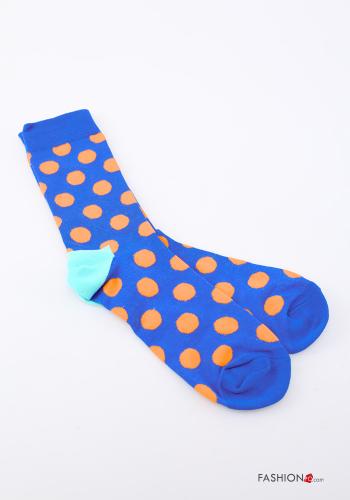  Polka-dot Cotton Ankle socks  Electric blue