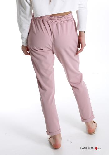  Pantalones con bolsillos con cinta 