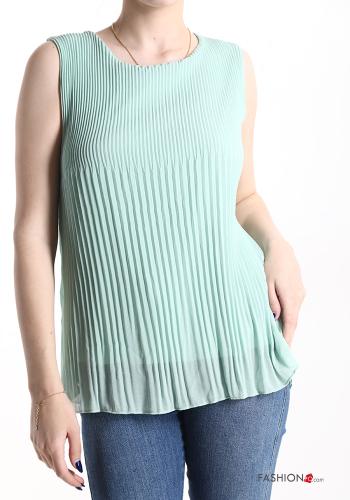  pleated Tank-Top  Pale turquoise
