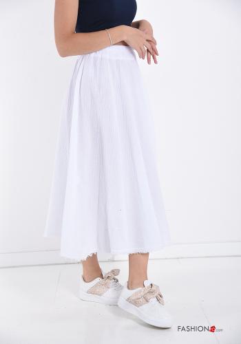  Longuette Cotton Skirt  White