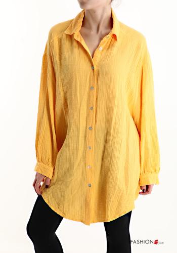  Camisa em Algodão com botões  Amarelo