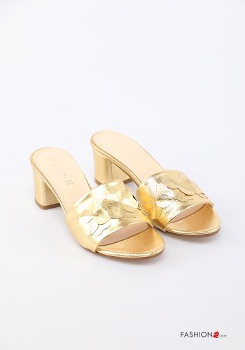  Genuine Leather Sandals  Gold