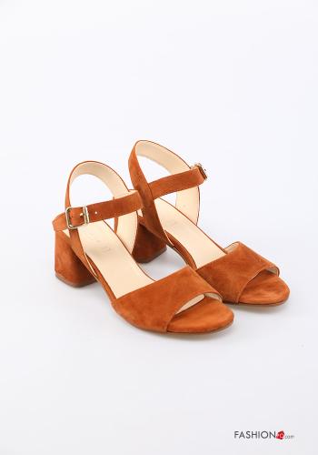  Genuine Leather Sandals with strap Brown