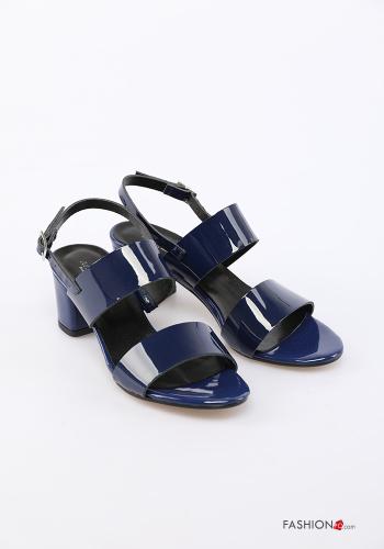  Genuine Leather Sandals with strap Blue marine