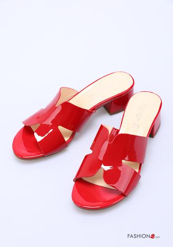  Genuine Leather Sandals  Red