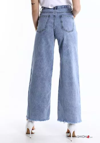  Jeans in Cotone con tasche con frange 