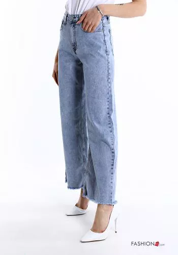  Cotton Jeans with pockets with fringes