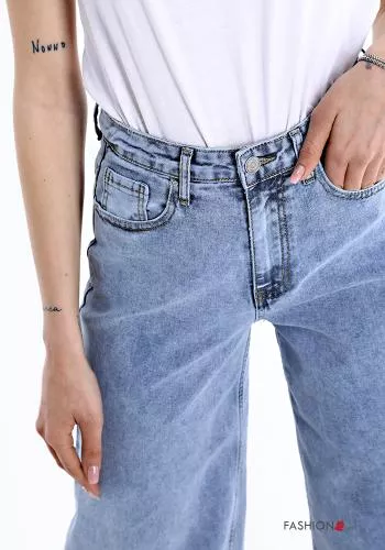  Jeans aus Baumwolle mit Taschen mit Fransen