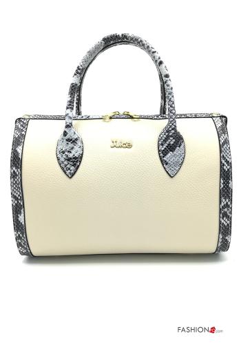  Snake print adjustable Genuine Leather Bag with lining with shoulder strap with pockets with zip
