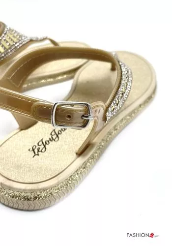  Sandals with rhinestones Ankle strap