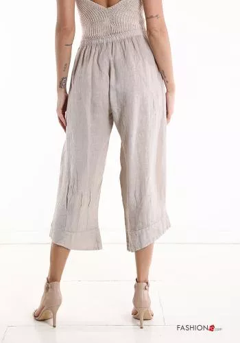  Pantalone in Lino con tasche con elastico 
