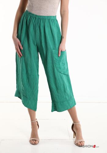  Pantalone in Lino con tasche con elastico  Giada