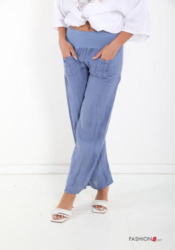  Linen Trousers with pockets Denim