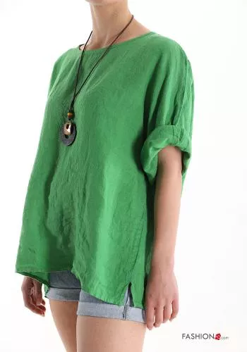  Linen Blouse with necklace
