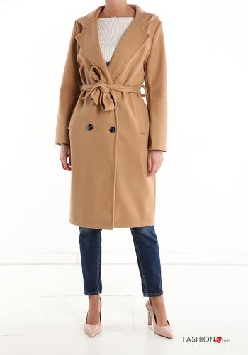  Coat with belt with pockets with buttons