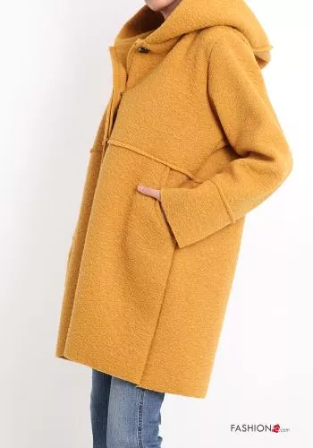  Coat with buttons with hood with pockets