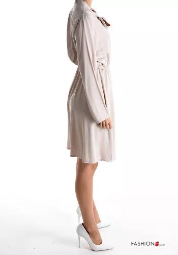  long sleeve knee-length Dress with bow