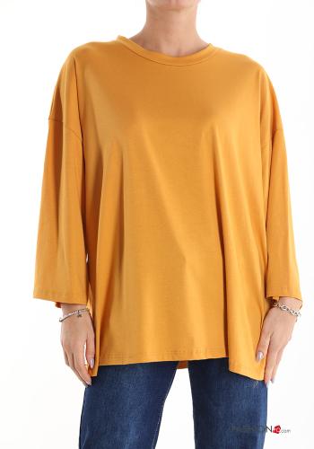  Cotton Long sleeved top  School bus yellow