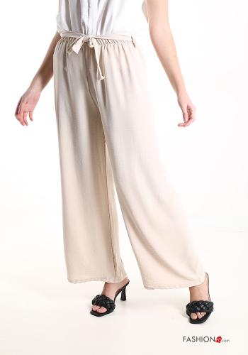  Trousers with bow Beige