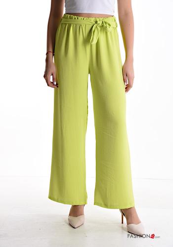  wide leg Trousers with drawstring with sash