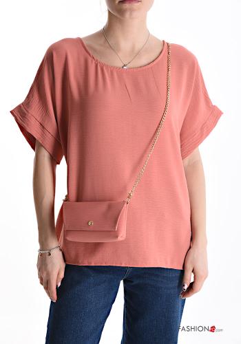  short sleeve Blouse with bag Dusty pink