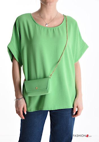  short sleeve Blouse with bag Chartreuse
