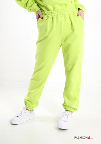  Sportliche Hose aus Baumwolle  Fluo grün