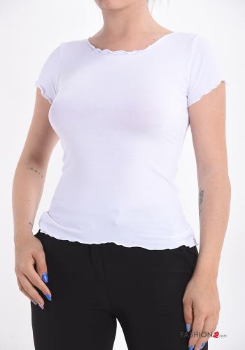  T-shirt Estilo Informal  Blanco
