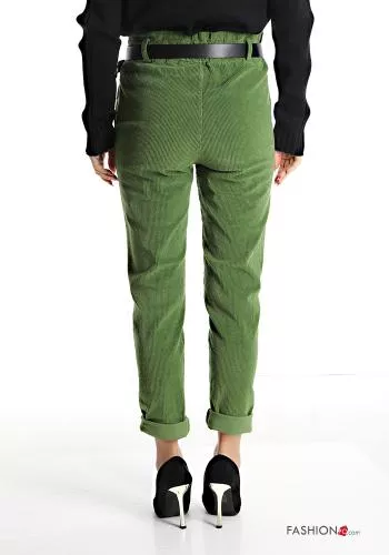 Pantalon en Coton en Velours avec ceinture avec poches 
