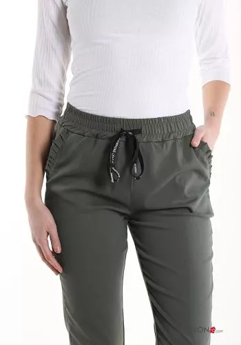  Pantalone con elastico con tasche con coulisse 