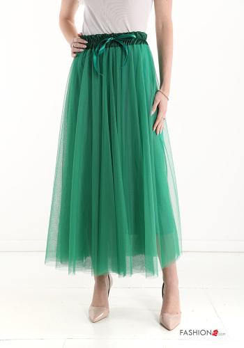  tulle Skirt with bow with lining Green