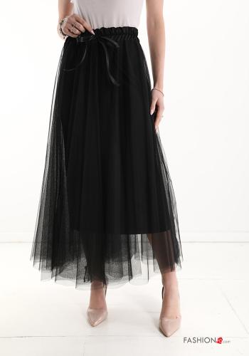  tulle Skirt with bow with lining Black