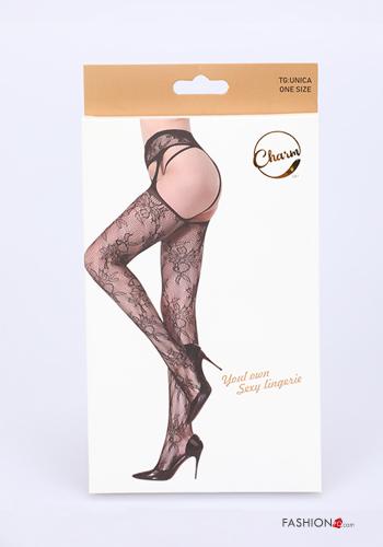  Collant pizzo Fantasia floreale 