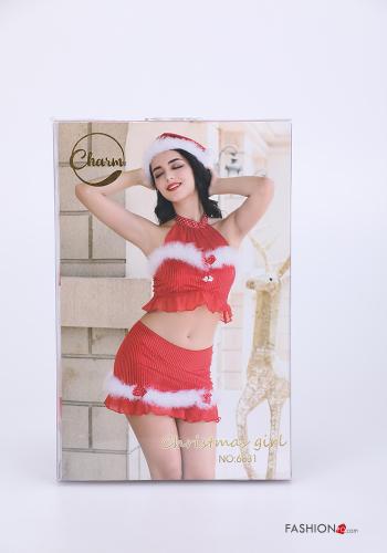  Costume sexy Noël  Rouge