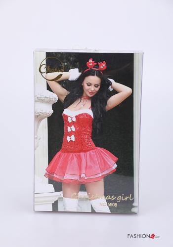  Conjunto sexy de Natal  Vermelho