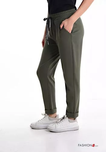  Pantalone sportivo con elastico con tasche con coulisse 