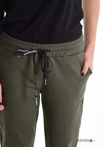  Pantalone sportivo con elastico con tasche con coulisse 