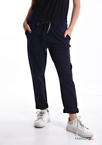  Joggers with drawstring with elastic with pockets Midnight blue