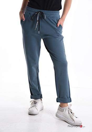  Joggers with drawstring with elastic with pockets Teal