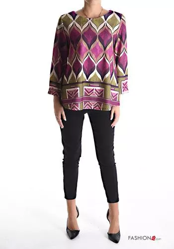 Geometrisches Muster Bluse 