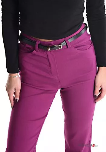  flared Trousers with belt with pockets