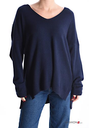  Sweater with v-neck Midnight blue