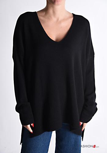  Sweater with v-neck Black