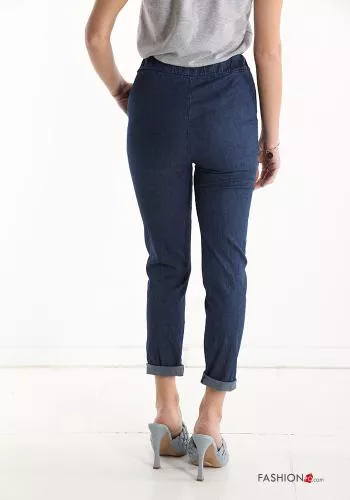  Jeans in Cotone con tasche con fiocco 