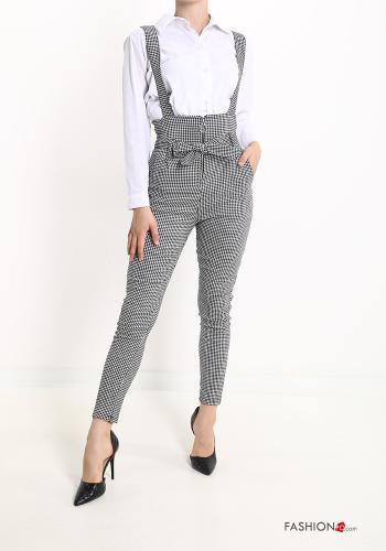  Dungaree with belt with pockets with suspenders with zip