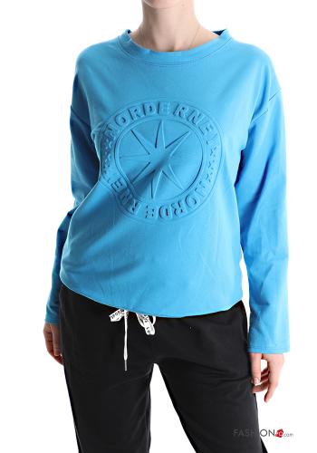  Bedrucktes Sweatshirt aus Baumwolle mit kordelzug