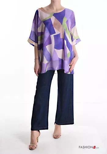  Abstract print Blouse 3/4 sleeve