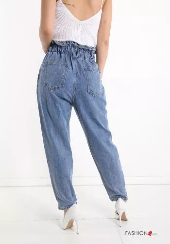 Jeans aus Baumwolle mit Knöpfen mit Stollen mit Taschen